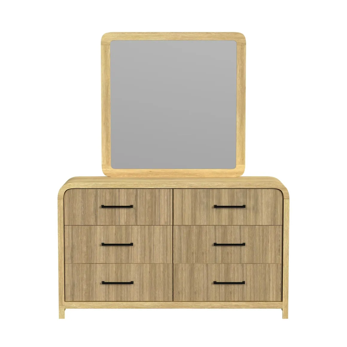 Emberly Panel Bed, Dresser, Mirror & Nightstand In Black, Twin