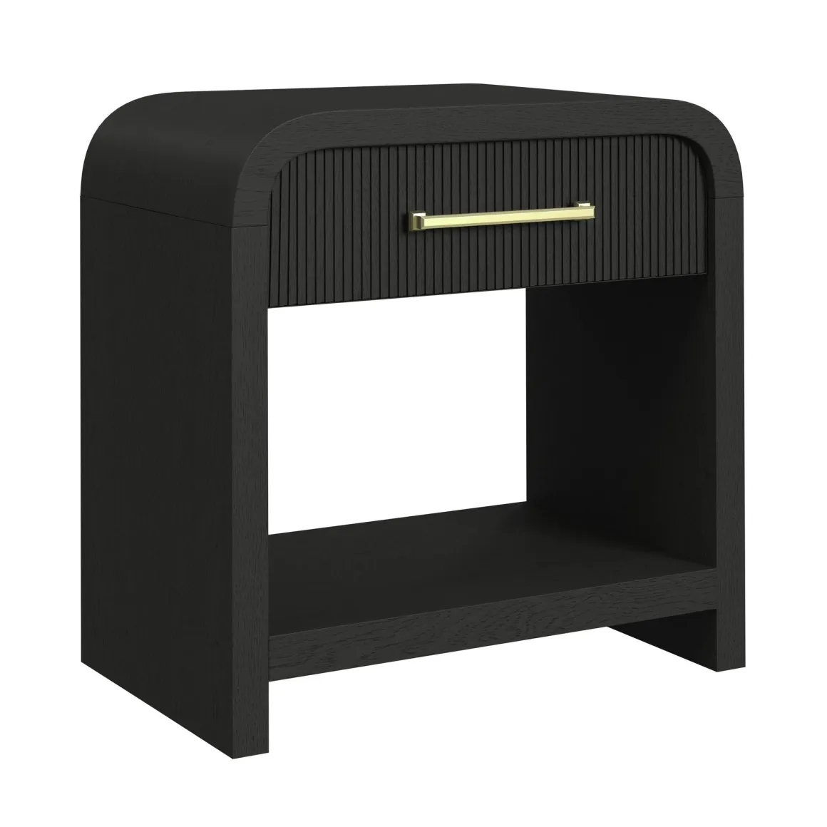 Emberly Panel Bed, Dresser, Mirror & Nightstand In Black, Twin