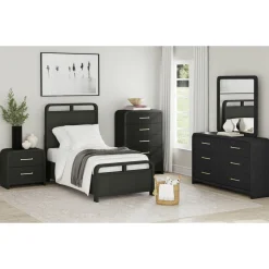 Emberly Panel Bed In Natural, Twin