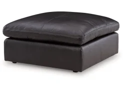 Emillia Oversized Ottoman In Caramel Leather