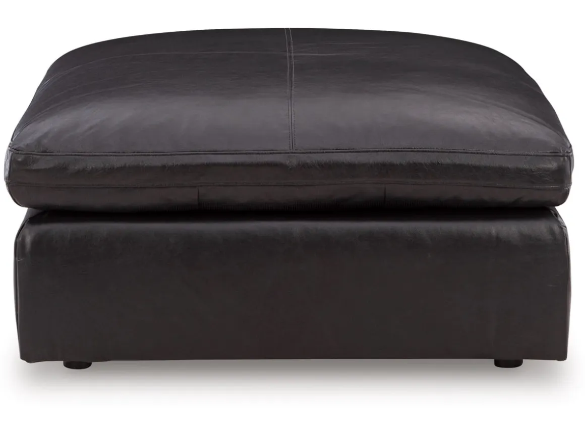 Emillia Oversized Ottoman In Caramel Leather
