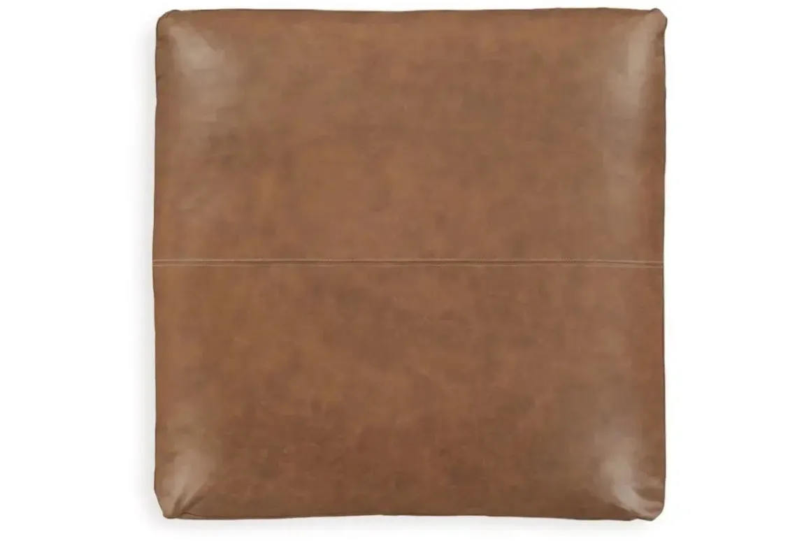 Emillia Oversized Ottoman In Caramel Leather