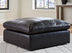 Emillia Oversized Ottoman In Caramel Leather