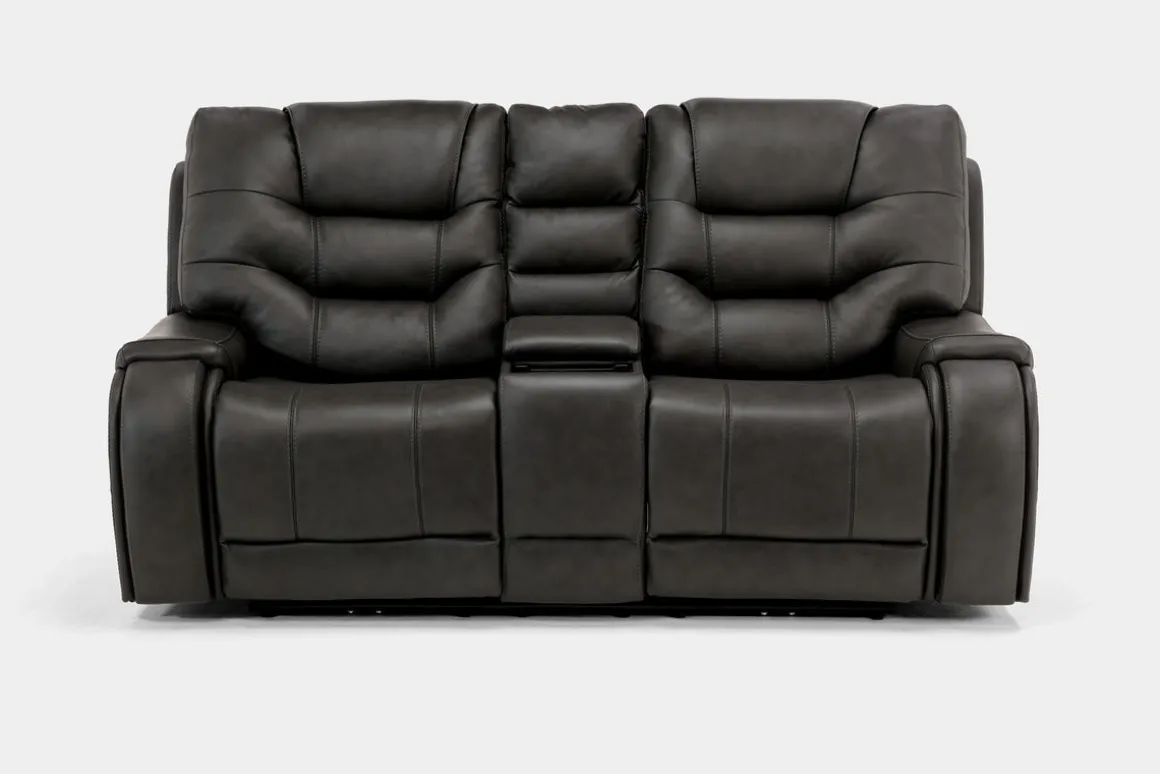 Estilo 2 Power Console Loveseat In Canyon Gray