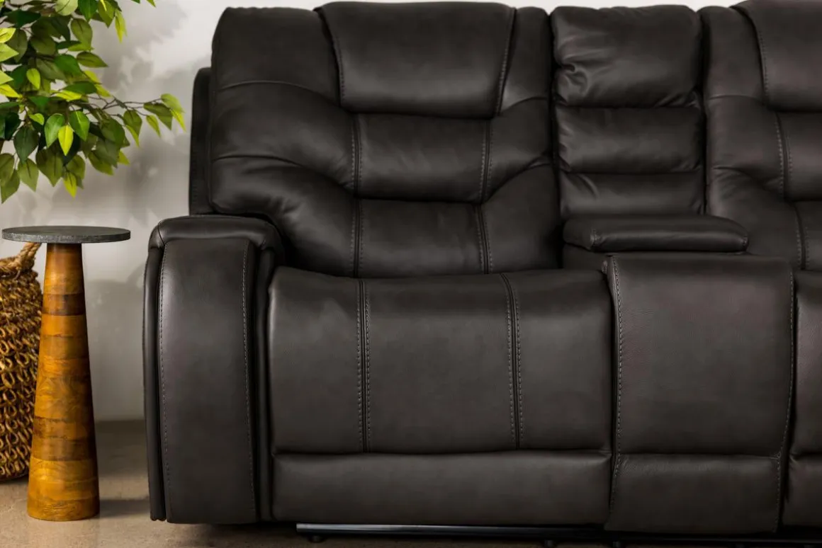 Estilo 2 Power Console Loveseat In Canyon Gray