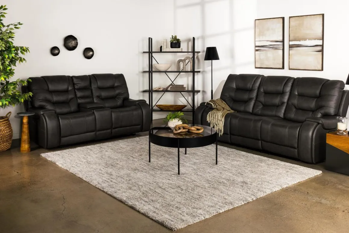 Estilo 2 Power Console Loveseat In Canyon Gray