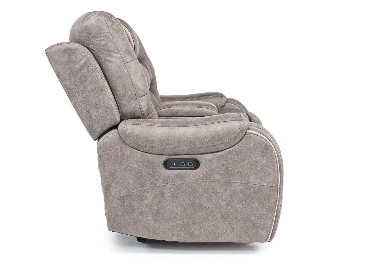 Estilo 2 Power Console Loveseat In Canyon Gray