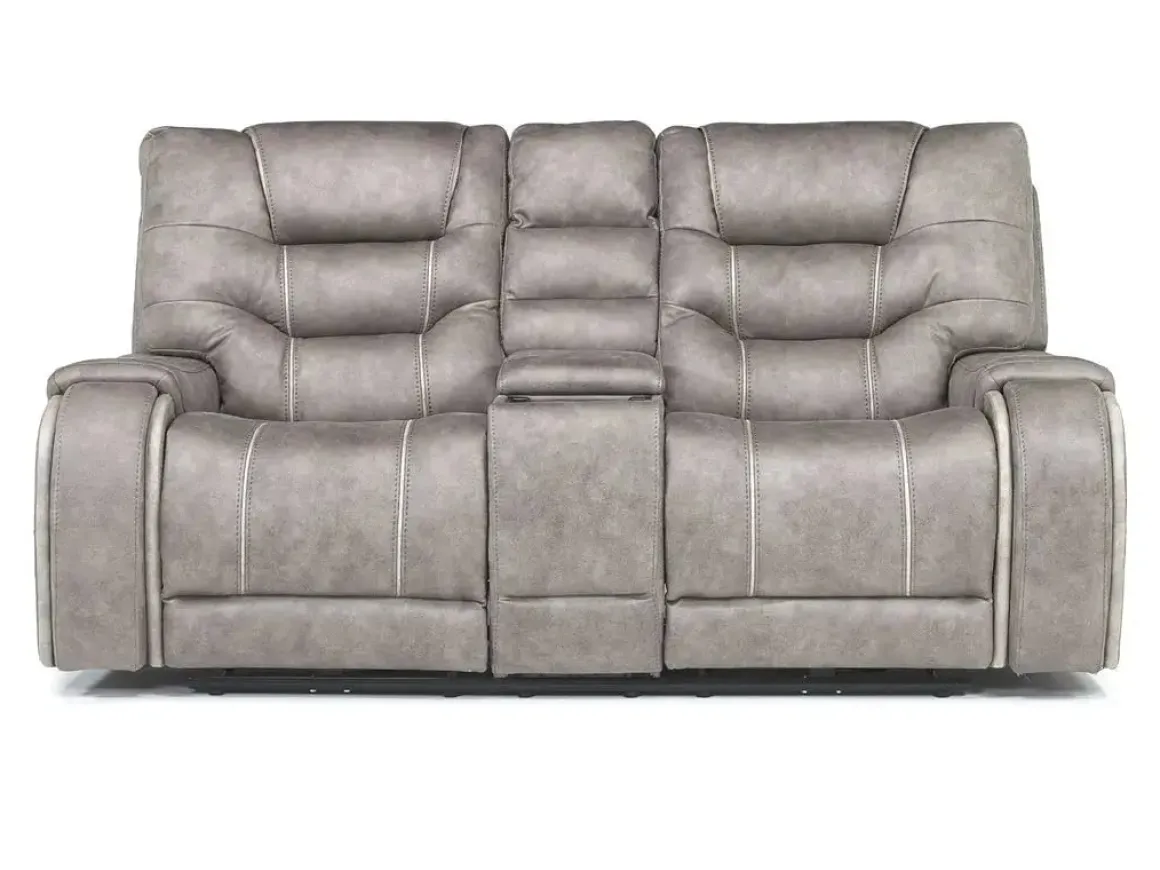 Estilo 2 Power Console Loveseat In Canyon Gray