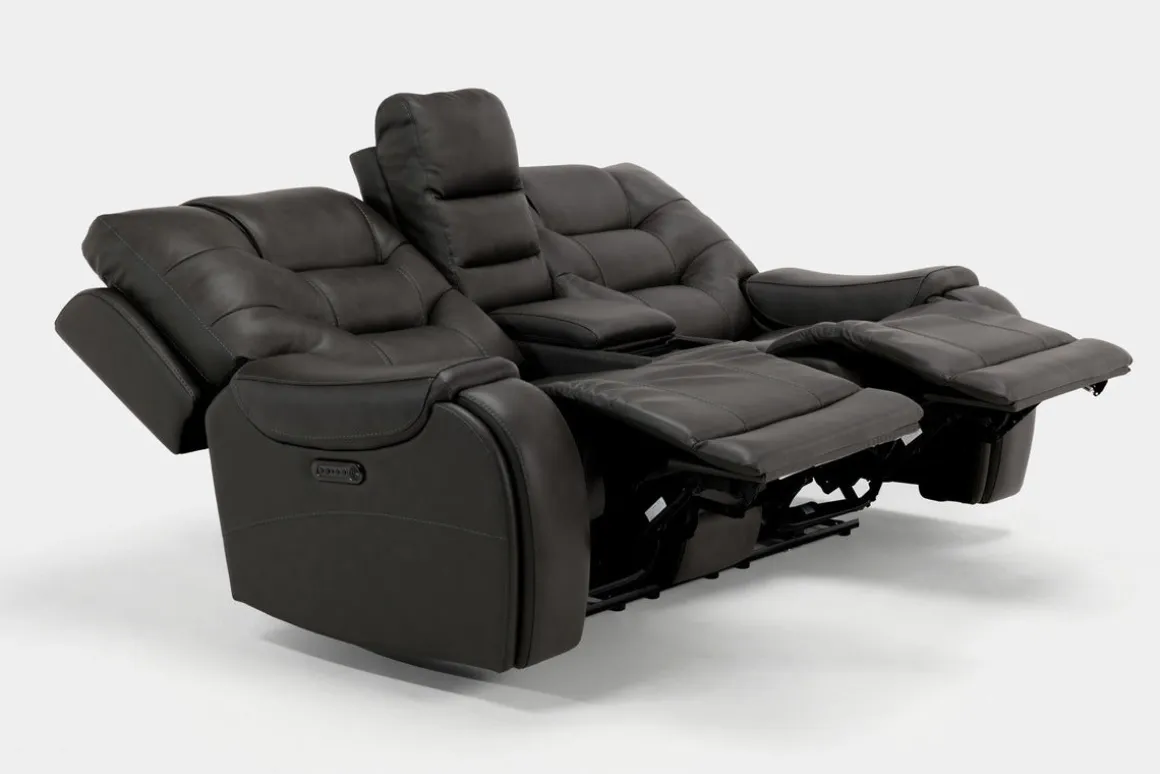 Estilo 2 Power Console Loveseat In Canyon Gray