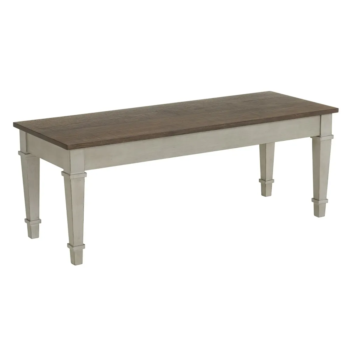 Farmington Dining Bench In Medium Brown/Washed Stone
