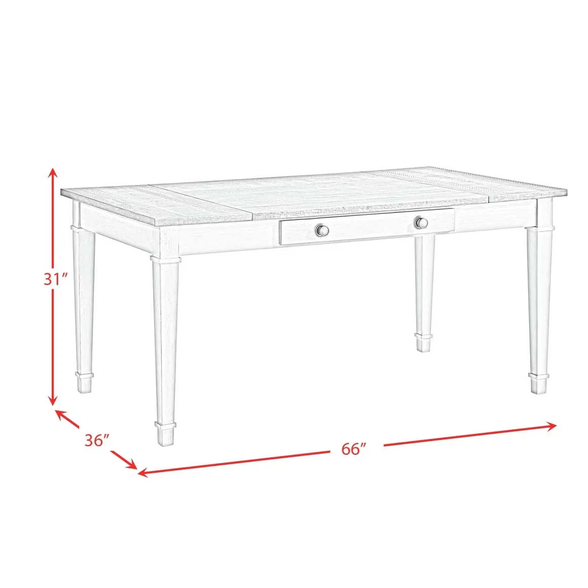 Farmington Dining Table In Medium Brown/Washed Stone