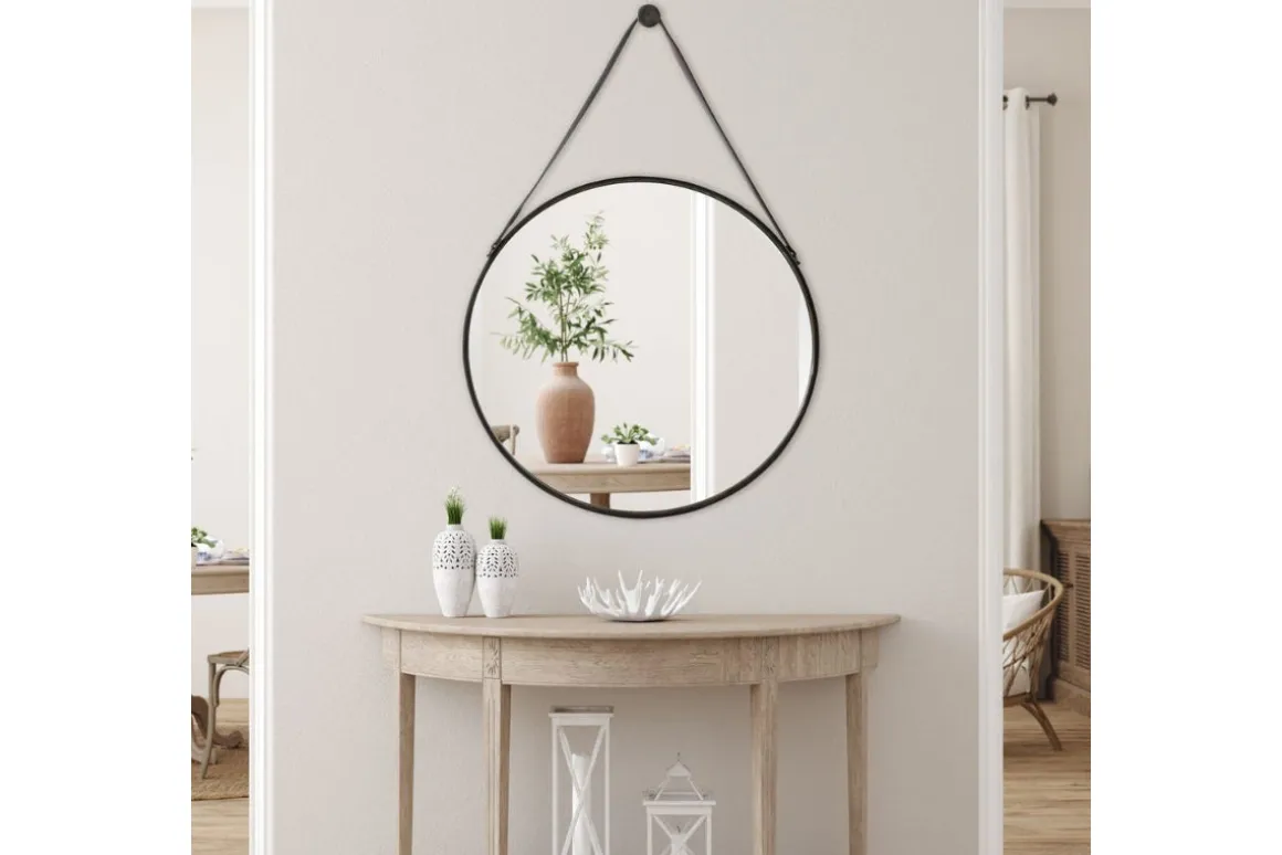 Faux Accent Mirror In Black