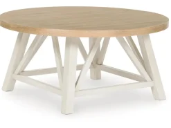 Fawndell Coffee Table & 2 End Tables In Antique White/Brown