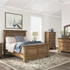 Feddinger Panel Bed, Dresser, Mirror & Nightstand In Medium Brown, Queen