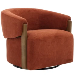 Finley Swivel Chair In Rust