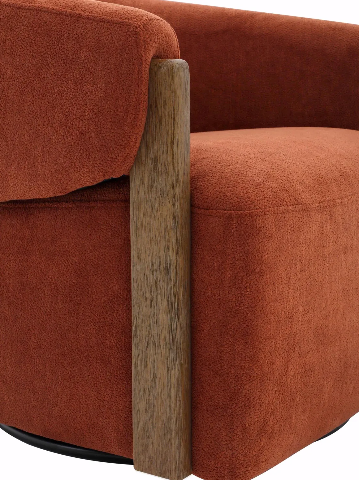 Finley Swivel Chair In Rust