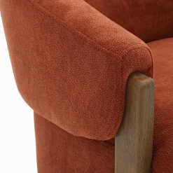 Finley Swivel Chair In Rust