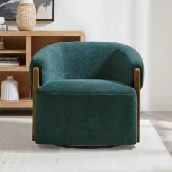 Finley Swivel Chair In Rust