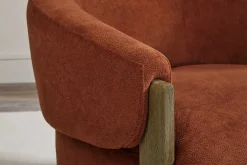 Finley Swivel Chair In Rust