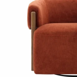 Finley Swivel Chair In Rust