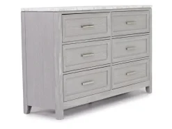Fiona Storage Bed, Dresser, Mirror & Nightstand In Mist Gray, Queen