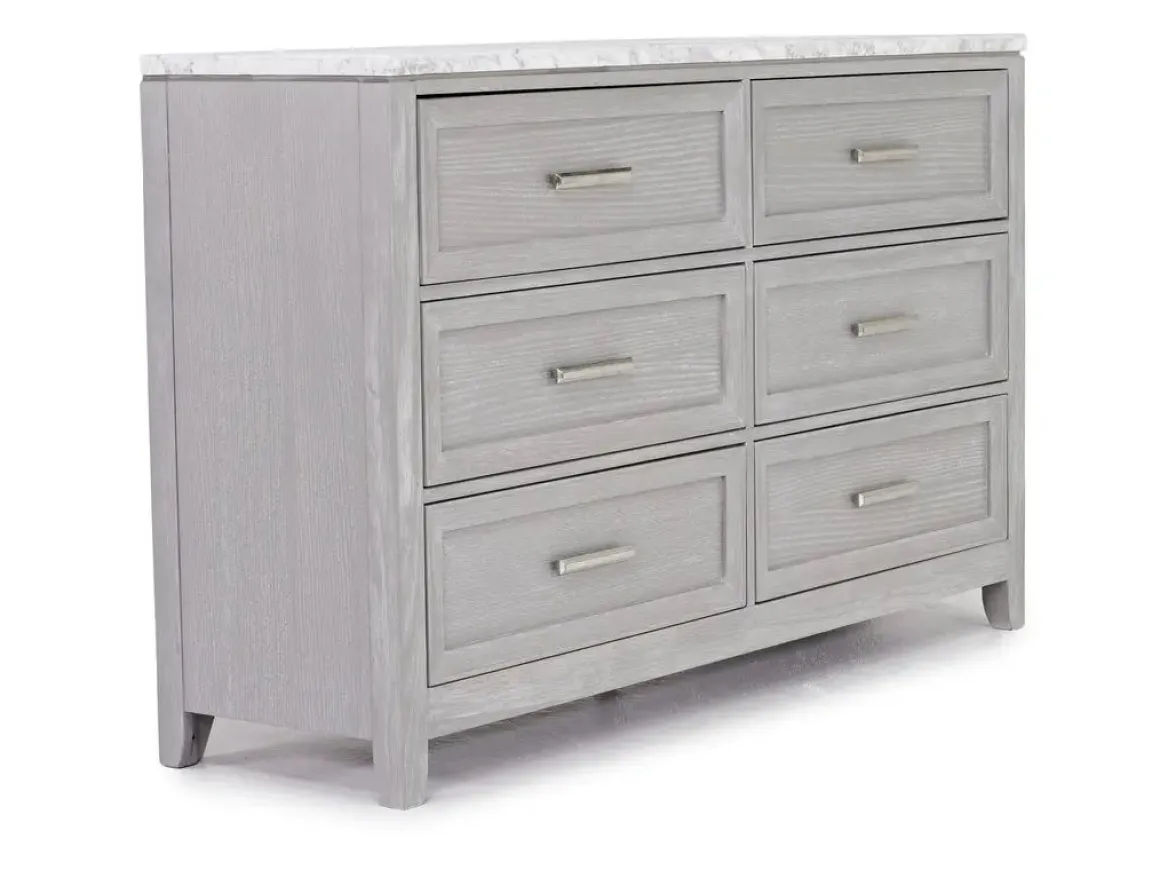 Fiona Storage Bed, Dresser, Mirror & Nightstand In Mist Gray, Queen