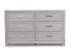 Fiona Storage Bed, Dresser, Mirror & Nightstand In Mist Gray, Queen