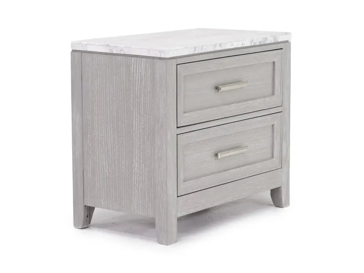 Fiona Storage Bed, Dresser, Mirror & Nightstand In Mist Gray, Queen