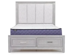 Fiona Storage Bed, Dresser, Mirror & Nightstand In Mist Gray, Queen