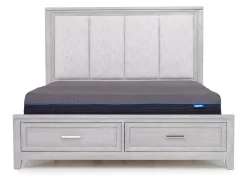 Fiona Storage Bed, Dresser, Mirror & Nightstand In Mist Gray, Queen