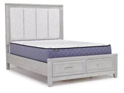 Fiona Storage Bed, Dresser, Mirror & Nightstand In Mist Gray, Queen