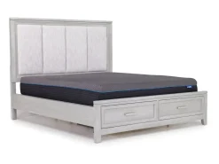 Fiona Storage Bed, Dresser, Mirror & Nightstand In Mist Gray, Queen