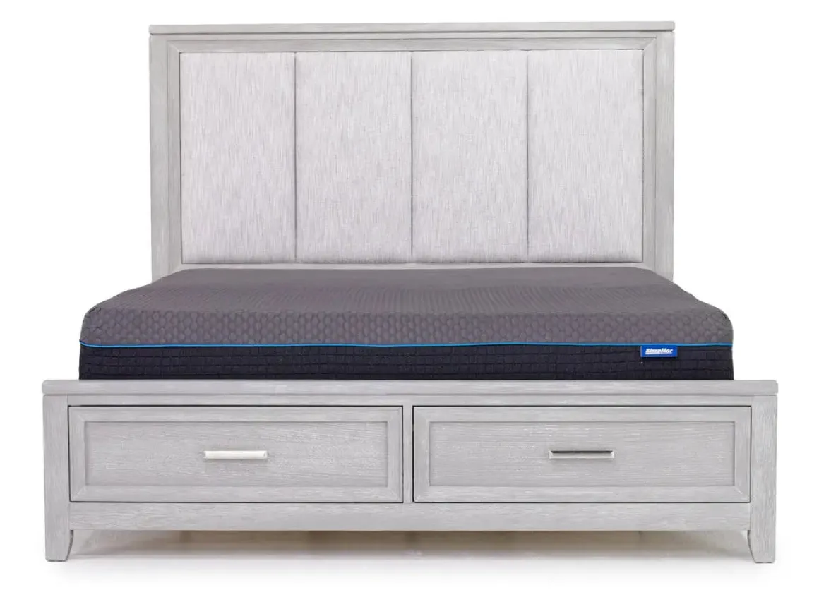 Fiona Storage Bed In Mist Gray, Queen