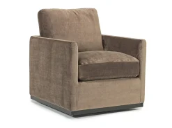 Flax Swivel Chair In Coffee Leather