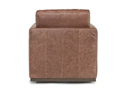 Flax Swivel Chair In Coffee Leather