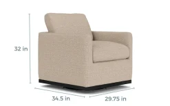 Flax Swivel Chair In Coffee Leather