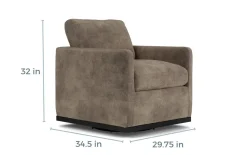 Flax Swivel Chair In Coffee Leather