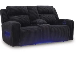 Forest Lake 2 Power Console Loveseat In Alloy