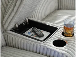 Forest Lake 2 Power Console Loveseat In Alloy