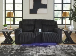 Forest Lake 2 Power Console Loveseat In Alloy