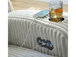 Forest Lake 2 Power Console Loveseat In Alloy