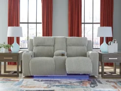 Forest Lake 2 Power Console Loveseat In Alloy