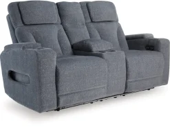 Forest Lake 2 Power Console Loveseat In Alloy