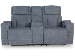 Forest Lake 2 Power Console Loveseat In Alloy