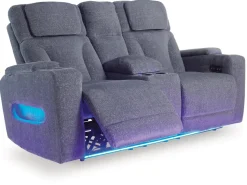 Forest Lake 2 Power Console Loveseat In Alloy