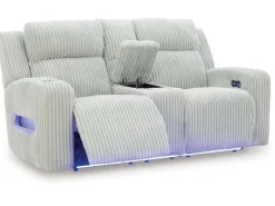 Forest Lake 2 Power Console Loveseat In Alloy