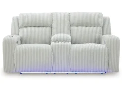 Forest Lake 2 Power Console Loveseat In Alloy