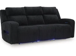 Forest Lake 2 Power Sofa W/ Drop Down Table In Alloy