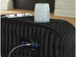 Forest Lake 2 Power Sofa W/ Drop Down Table In Alloy