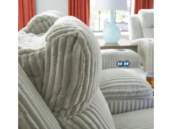 Forest Lake 2 Power Sofa W/ Drop Down Table In Alloy